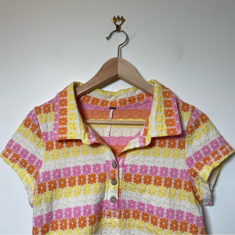 Free People Floral Crop Top Shirt - Picture 2 of 7